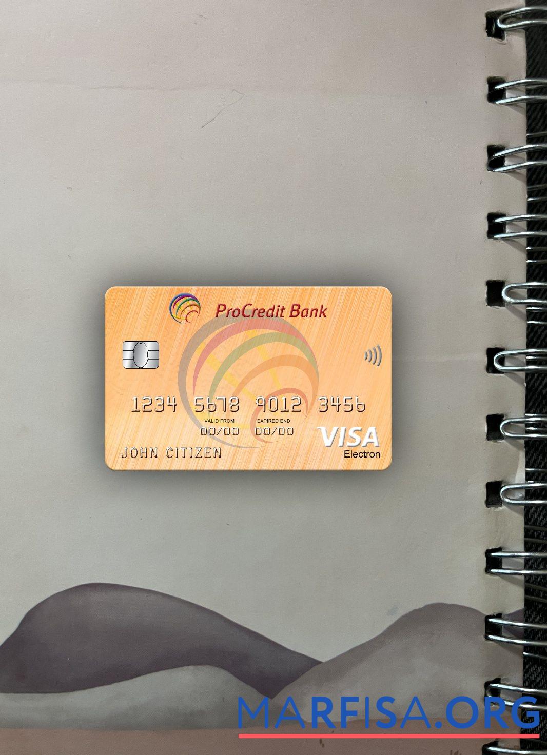 Downloadable Moldova ProCredit Bank visa electron card 2 photolook font sample